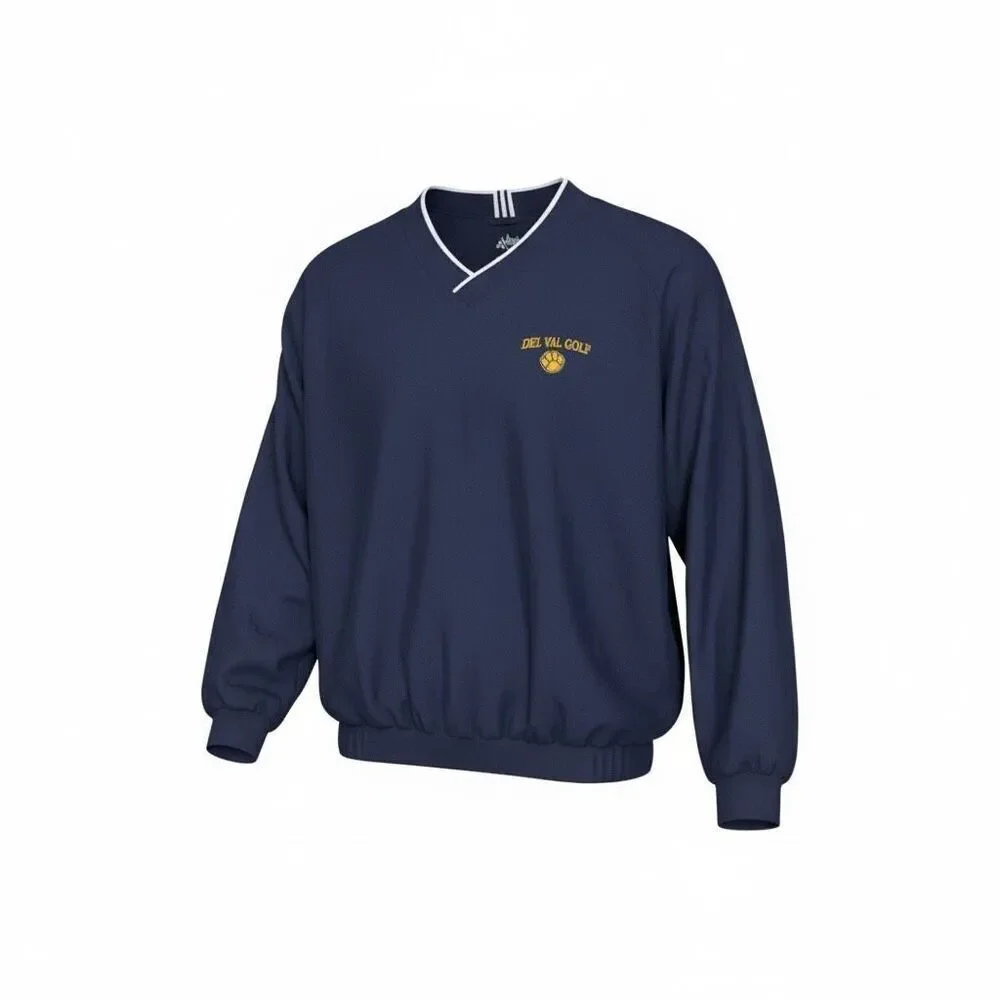 Adidas Del Val‎ Golf Climashell V-Neck Pullover Windbreaker Jacket Navy Blue XL
